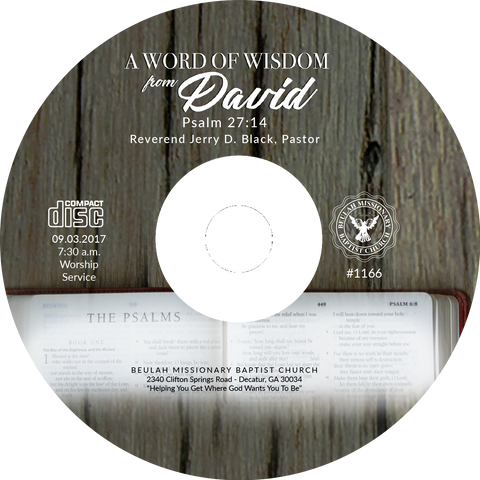 1166 A Word of Wisdom from David (CD)