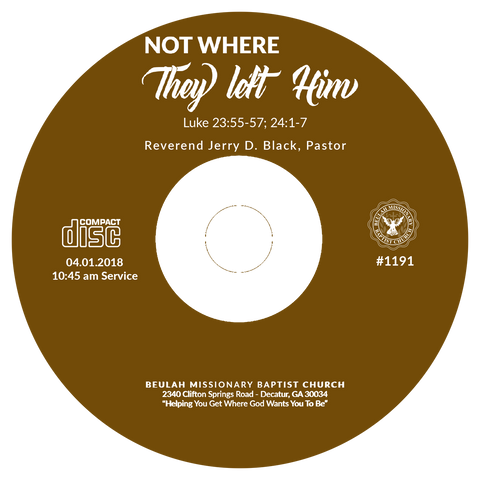 1191 Not Where They Left Him (CD)